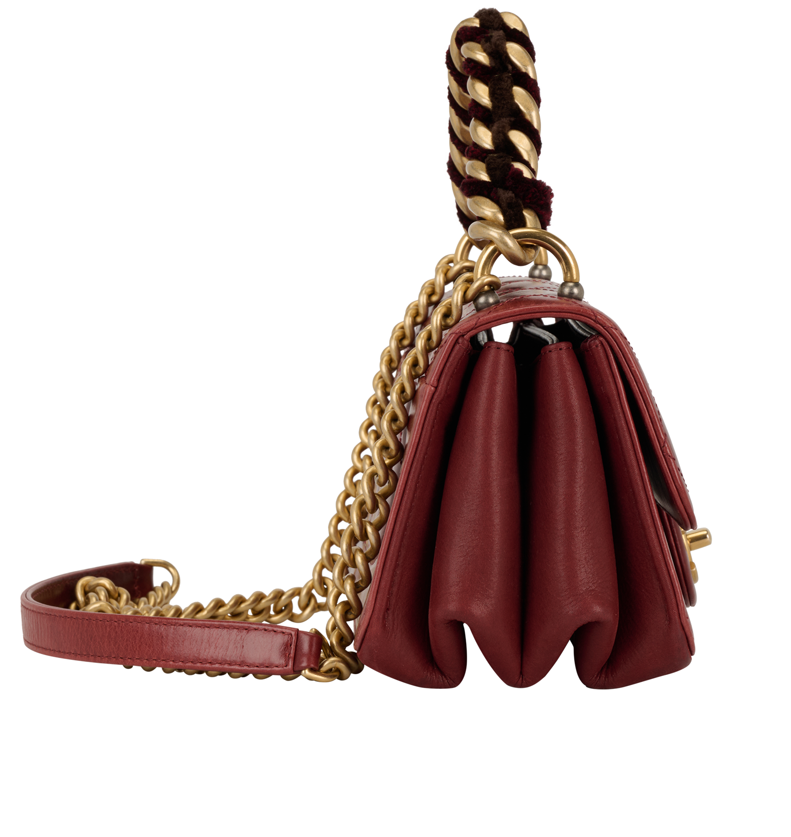 Paris-Cosmopolite Small Flap Bag, &pound;2,500, Handbags, Red, Leather, Side view